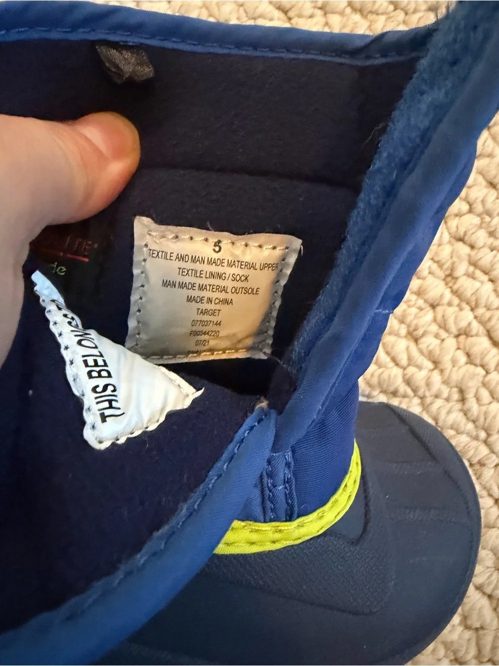 Cat and Jack Little Kids Blue Winter Snow Boots | 5